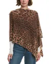 Sofia Cashmere Sofiacashmere Leopard Print Wool & Cashmere-blend Poncho In Brown