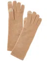 Sofia Cashmere Sofiacashmere Long Touch Screen Cashmere Gloves In Brown