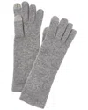 Sofia Cashmere Sofiacashmere Long Touch Screen Cashmere Gloves In Gray