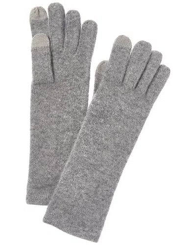 Sofia Cashmere Sofiacashmere Long Touch Screen Cashmere Gloves In Gray