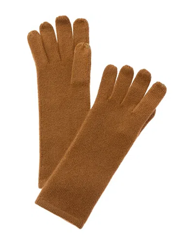 Sofia Cashmere Sofiacashmere Mid-length Touchscreen Cashmere Gloves In Brown