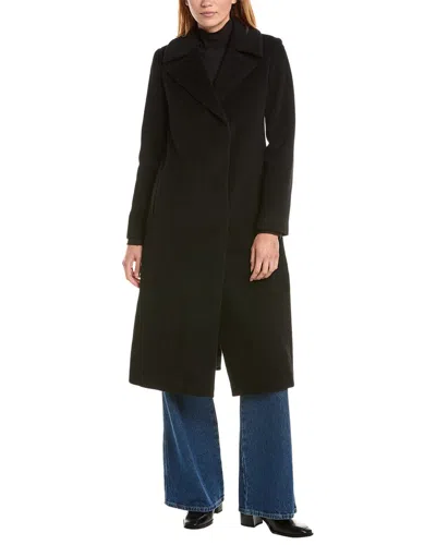 Sofia Cashmere Sofiacashmere Notch Lapel Wool & Cashmere-blend Jacket In Black
