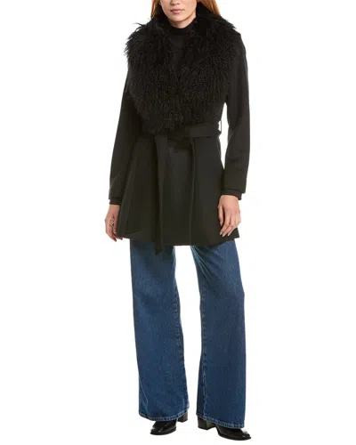 Sofia Cashmere Sofiacashmere Oversized Collar Wool-blend Coat