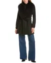 Sofia Cashmere Sofiacashmere Oversized Collar Wool-blend Coat In Black
