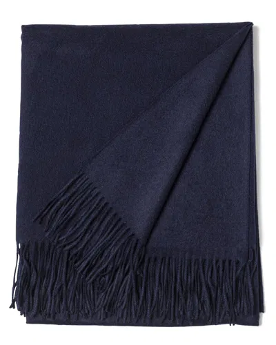 Sofia Cashmere Sofiacashmere Pure Cashmere Fringed Throw In Blue
