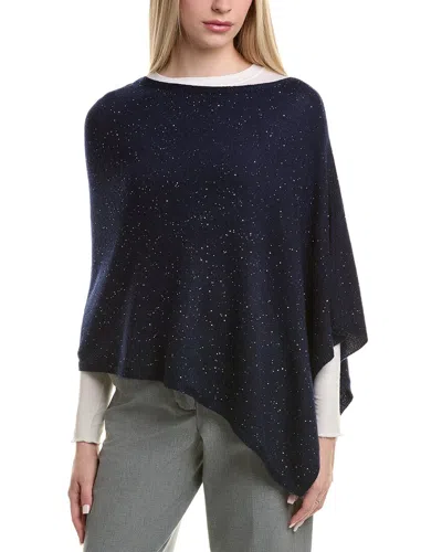 Sofia Cashmere Sofiacashmere Reverse Jersey Sequin Wool & Cashmere-blend Poncho In Navy