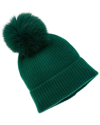 Sofia Cashmere Sofiacashmere Rib Cashmere Hat In Green