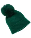 Sofia Cashmere Sofiacashmere Rib Cashmere Hat In Green