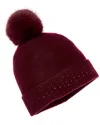 Sofia Cashmere Sofiacashmere Rib Knit Embellished Cashmere Hat In Red