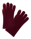 Sofia Cashmere Sofiacashmere Scattered Heat Set Cashmere Glove In Red