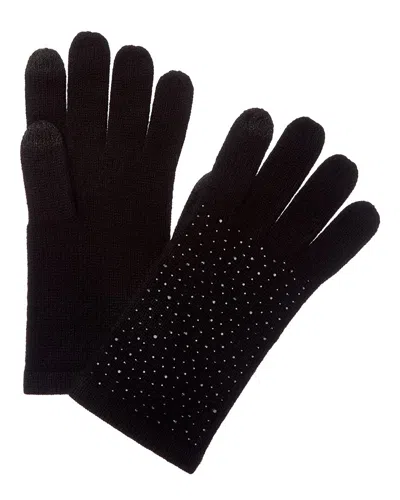 Sofia Cashmere Sofiacashmere Scattered Heat Set Cashmere Glove In Black