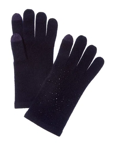 Sofia Cashmere Sofiacashmere Scattered Heat Set Cashmere Glove In Blue