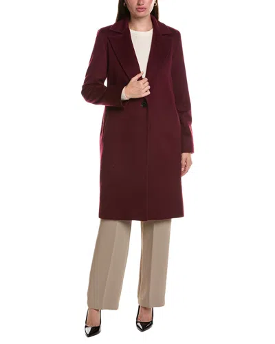Sofia Cashmere Sofiacashmere Single-breasted Notched Lapel Wool & Cashmere-blend Coat In Red