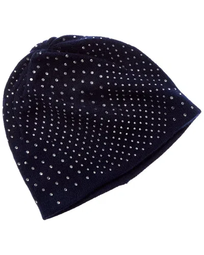 Sofia Cashmere Sofiacashmere Snake Heatset Cashmere Beanie In Navy