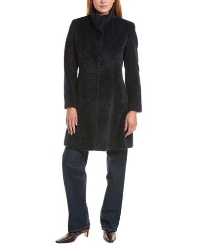 Sofia Cashmere Sofiacashmere Stand Collar Wool & Alpaca-blend Coat In Black