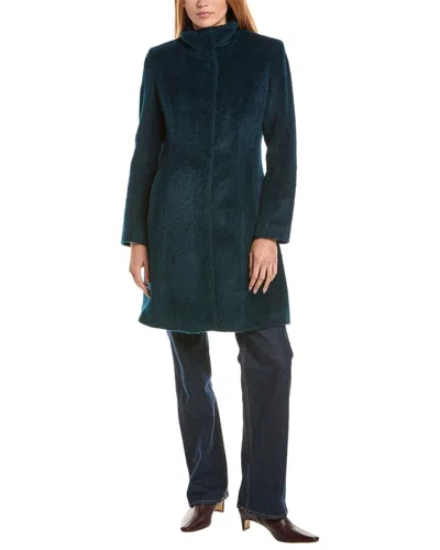 Sofia Cashmere Sofiacashmere Stand Collar Wool & Alpaca-blend Coat In Green