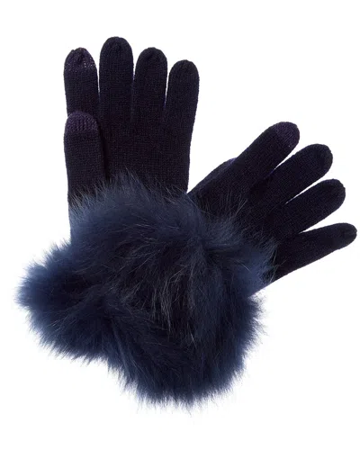 Sofia Cashmere Sofiacashmere Tech Cashmere Glove In Blue