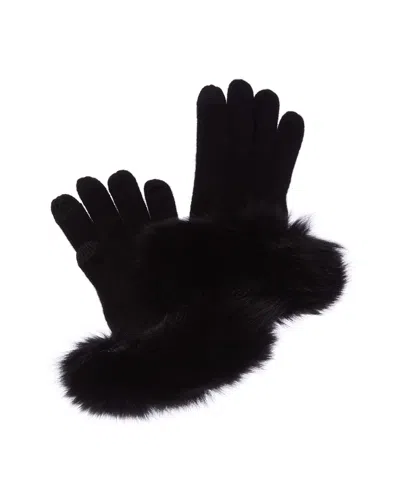 Sofia Cashmere Sofiacashmere Tech Cashmere Gloves In Black
