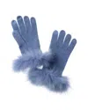 Sofia Cashmere Sofiacashmere Tech Cashmere Gloves In Blue