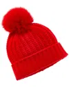 Sofia Cashmere Sofiacashmere Textured Cable Cashmere Hat In Red