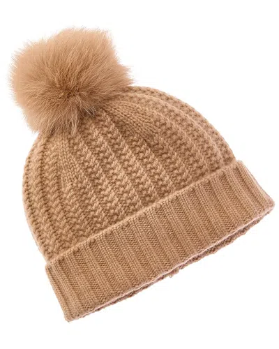 Sofia Cashmere Sofiacashmere Textured Cable Cashmere Hat In Brown