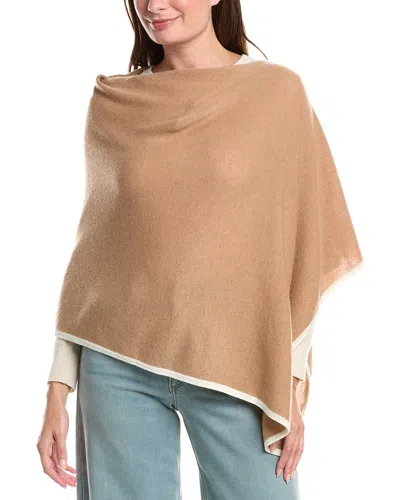 Sofia Cashmere Sofiacashmere Tipped Cashmere-blend Poncho In Brown