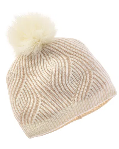 Sofia Cashmere Sofiacashmere Traveling Rib Cashmere Hat In Neutral