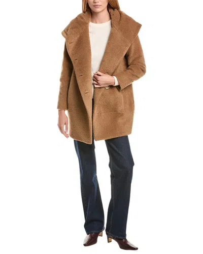 Sofia Cashmere Sofiacashmere Wool & Alpaca-blend Coat In Brown