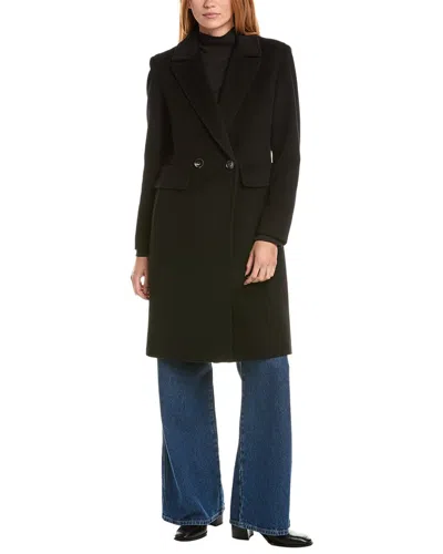 Sofia Cashmere Sofiacashmere Wool & Cashmere-blend Coat In Black