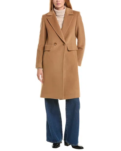 Sofia Cashmere Sofiacashmere Wool & Cashmere-blend Coat In Brown