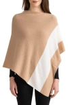 Sofia Cashmere Striped Cashmere Poncho In Neutral