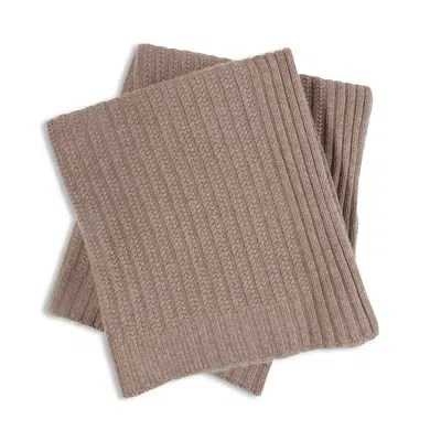 Sofia Cashmere Textured Cable Throw Blanket In Brown