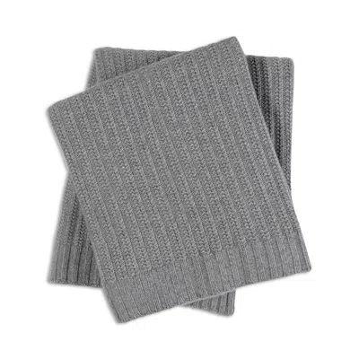 Sofia Cashmere Textured Cable Throw Blanket In Gray