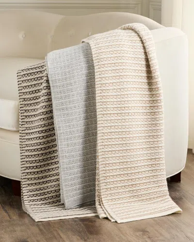 Sofia Cashmere Textured Cashmere Throw Blanket, 56" X 72" In Brown