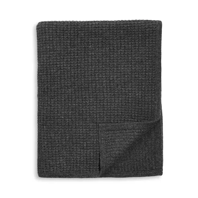 Sofia Cashmere Cashmere Thermal Knit Throw In Charcoal