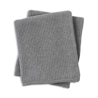 Sofia Cashmere Thermal Knit Throw In Gray