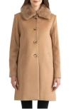 Sofia Cashmere Toscana Genuine Shearling Club Collar Jacket In Brown