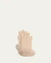 Sofia Cashmere Touchscreen Cashmere & Faux Fur Gloves In Oatmeal