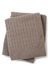 Sofia Cashmere Veneto Cable Knit Cashmere Throw Blanket In Brown