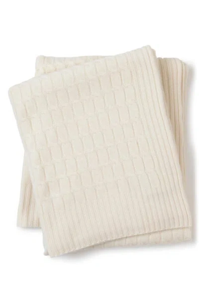 Sofia Cashmere Veneto Cable Knit Cashmere Throw Blanket In Neutral