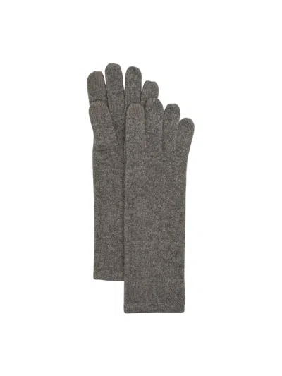 Sofia Cashmere Women's Cashmere Jersey-knit Mid-length Gloves In Grey