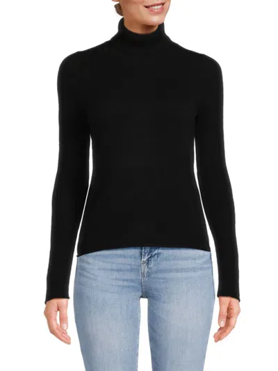 Sofia Cashmere Women's Cashmere Turtleneck Sweater In Black
