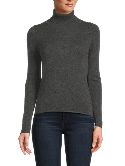 Sofia Cashmere Women's Cashmere Turtleneck Sweater In Charcoal