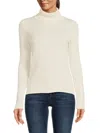 Sofia Cashmere Women's Cashmere Turtleneck Sweater In White