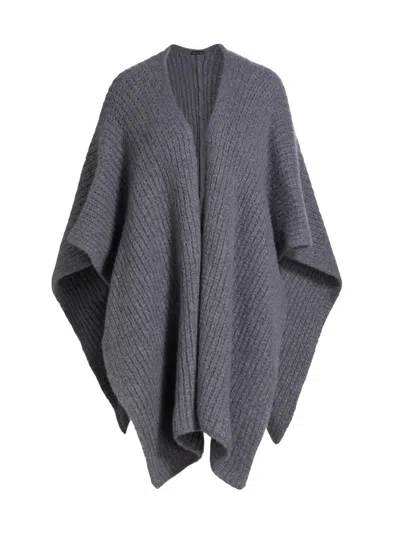 Sofia Cashmere Women's Cashmere-silk Chunky Knit Cape In Gray
