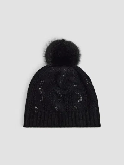 Sofia Cashmere Women's Chunky Cable-knit Cashmere Beanie In Black