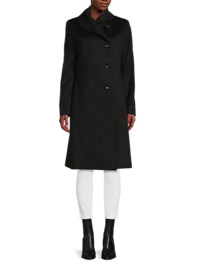 Sofia Cashmere Women's Double Breasted Wool & Cashmere Coat In Black