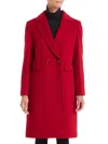 Sofia Cashmere Double-breasted Wool Blend Coat In Red