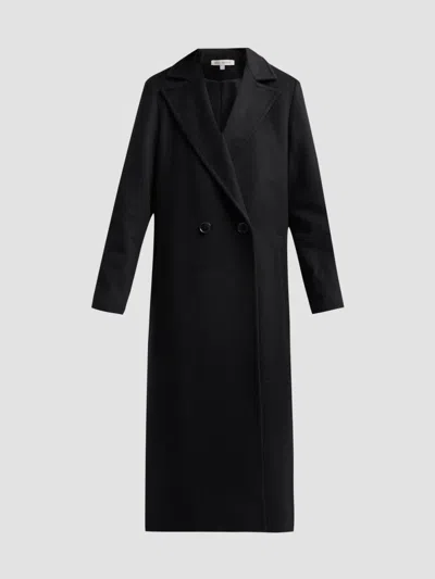 Sofia Cashmere Women's Double Breasted Wool-cashmere Coat In Black