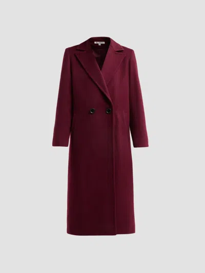 Sofia Cashmere Women's Double Breasted Wool-cashmere Coat In Burgundy